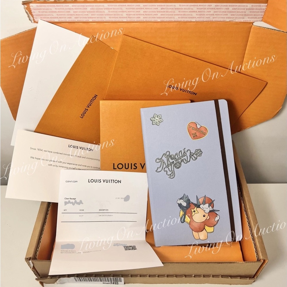 LOUIS VUITTON NYC 57th Street Vivienne New York City Jane Notebook MM + Receipt